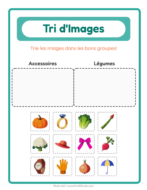 Aperçu de la fiche Trier Les Images pour École maternelle (grande section, 5-7 ans)