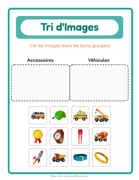 Aperçu de la fiche Trier Les Images pour École maternelle (grande section, 5-7 ans)
