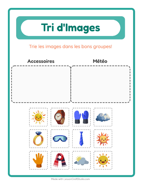 Aperçu de la fiche Trier Les Images pour École maternelle (grande section, 5-7 ans)