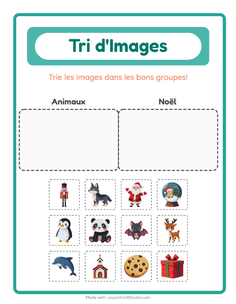 Aperçu de la fiche Trier Les Images pour École maternelle (grande section, 5-7 ans)