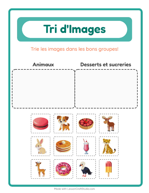 Aperçu de la fiche Trier Les Images pour École maternelle (grande section, 5-7 ans)