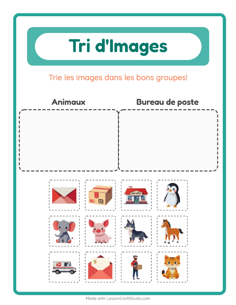 Aperçu de la fiche Trier Les Images pour École maternelle (grande section, 5-7 ans)