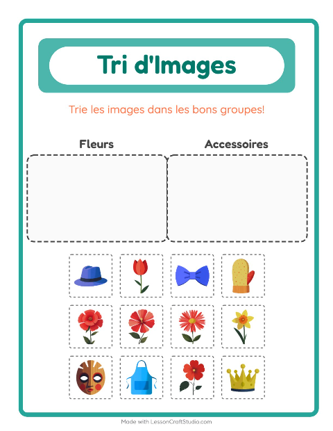 Aperçu de la fiche Trier Les Images pour École maternelle (grande section, 5-7 ans)