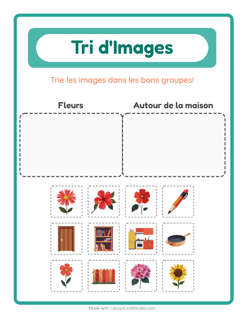 Aperçu de la fiche Trier Les Images pour École maternelle (grande section, 5-7 ans)