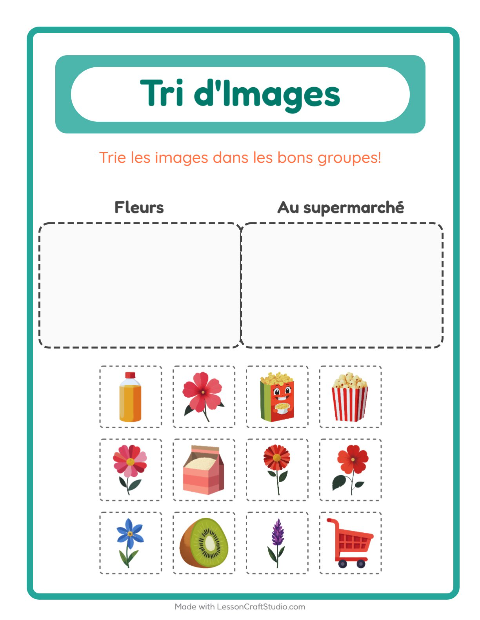 Aperçu de la fiche Trier Les Images pour École maternelle (grande section, 5-7 ans)