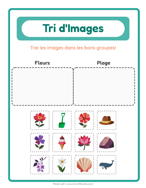 Aperçu de la fiche Trier Les Images pour École maternelle (grande section, 5-7 ans)