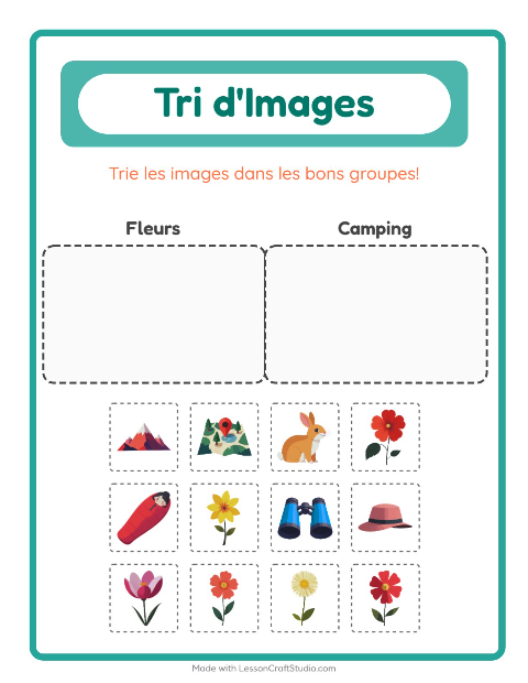 Aperçu de la fiche Trier Les Images pour École maternelle (grande section, 5-7 ans)