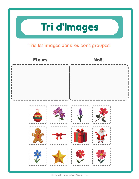 Aperçu de la fiche Trier Les Images pour École maternelle (grande section, 5-7 ans)