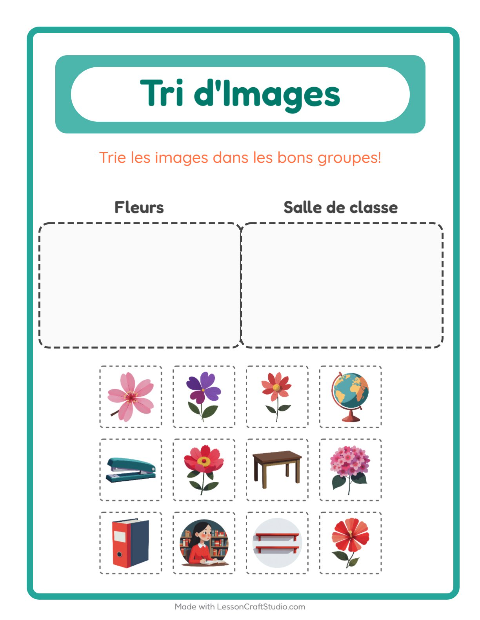 Aperçu de la fiche Trier Les Images pour École maternelle (grande section, 5-7 ans)