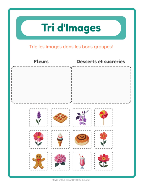 Aperçu de la fiche Trier Les Images pour École maternelle (grande section, 5-7 ans)