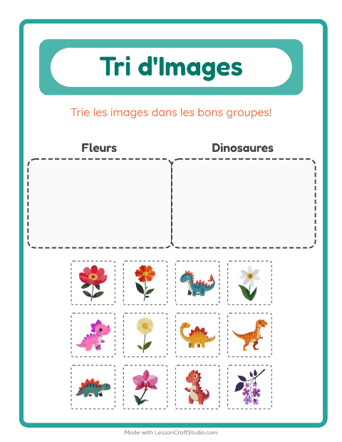 Aperçu de la fiche Trier Les Images pour École maternelle (grande section, 5-7 ans)