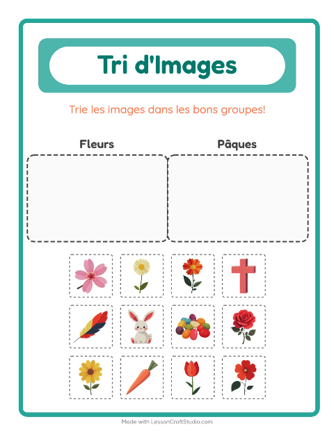 Aperçu de la fiche Trier Les Images pour École maternelle (grande section, 5-7 ans)