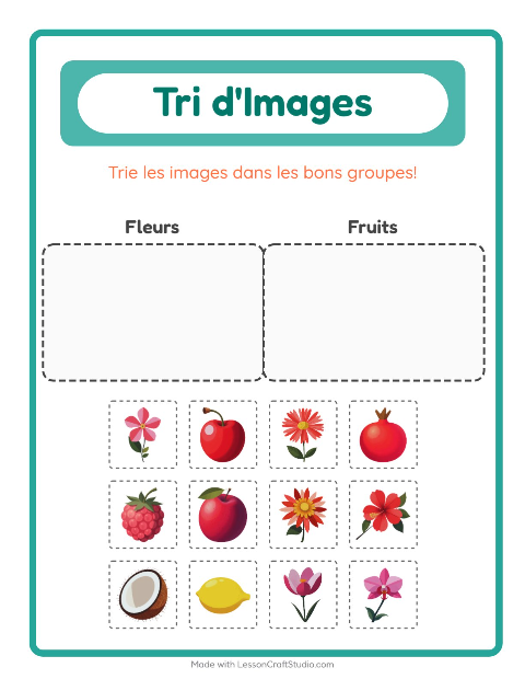 Aperçu de la fiche Trier Les Images pour École maternelle (grande section, 5-7 ans)