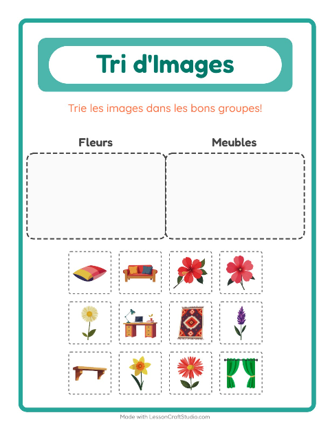 Aperçu de la fiche Trier Les Images pour École maternelle (grande section, 5-7 ans)