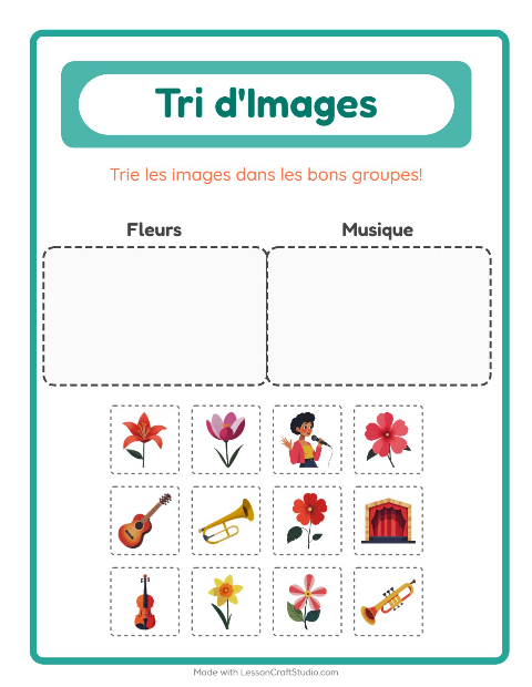 Aperçu de la fiche Trier Les Images pour École maternelle (grande section, 5-7 ans)