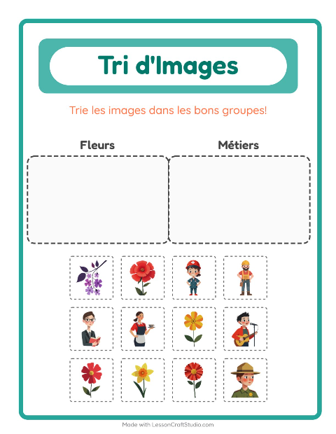 Aperçu de la fiche Trier Les Images pour École maternelle (grande section, 5-7 ans)