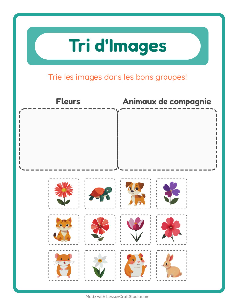 Aperçu de la fiche Trier Les Images pour École maternelle (grande section, 5-7 ans)