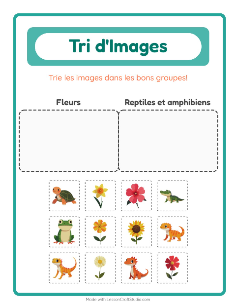 Aperçu de la fiche Trier Les Images pour École maternelle (grande section, 5-7 ans)