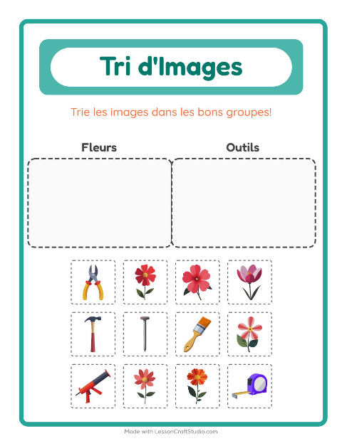Aperçu de la fiche Trier Les Images pour École maternelle (grande section, 5-7 ans)