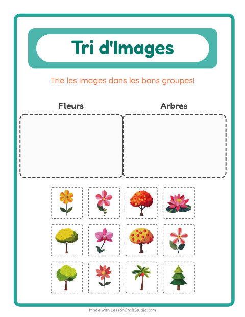 Aperçu de la fiche Trier Les Images pour École maternelle (grande section, 5-7 ans)