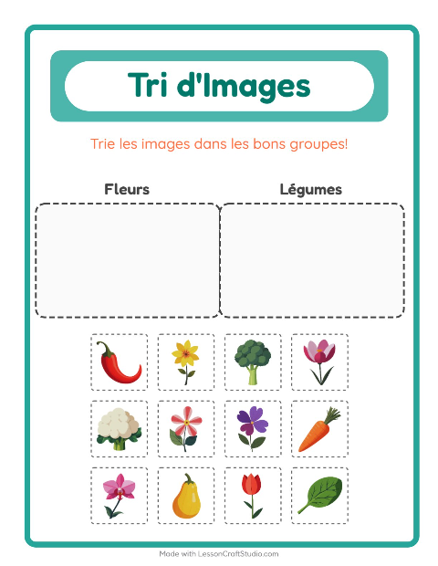 Aperçu de la fiche Trier Les Images pour École maternelle (grande section, 5-7 ans)