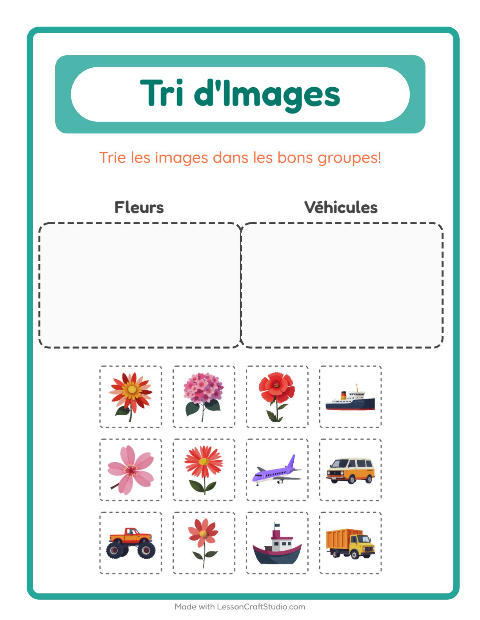 Aperçu de la fiche Trier Les Images pour École maternelle (grande section, 5-7 ans)