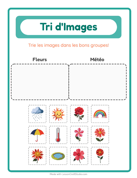 Aperçu de la fiche Trier Les Images pour École maternelle (grande section, 5-7 ans)
