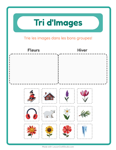 Aperçu de la fiche Trier Les Images pour École maternelle (grande section, 5-7 ans)