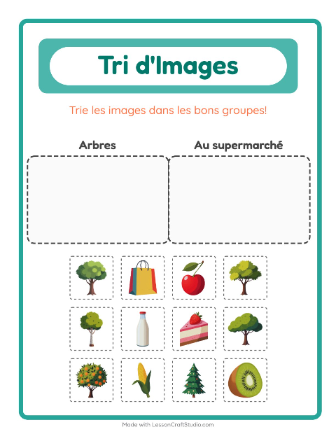 Aperçu de la fiche Trier Les Images pour École maternelle (grande section, 5-7 ans)