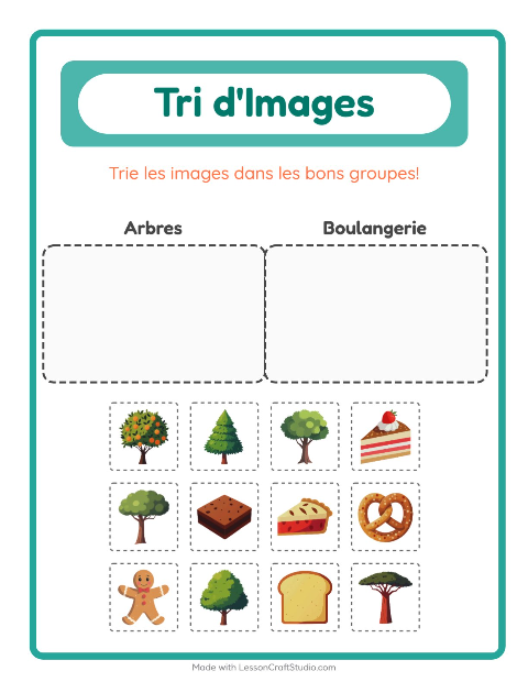 Aperçu de la fiche Trier Les Images pour École maternelle (grande section, 5-7 ans)