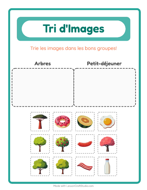 Aperçu de la fiche Trier Les Images pour École maternelle (grande section, 5-7 ans)