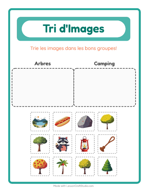Aperçu de la fiche Trier Les Images pour École maternelle (grande section, 5-7 ans)