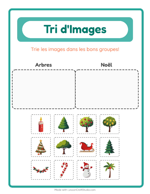 Aperçu de la fiche Trier Les Images pour École maternelle (grande section, 5-7 ans)