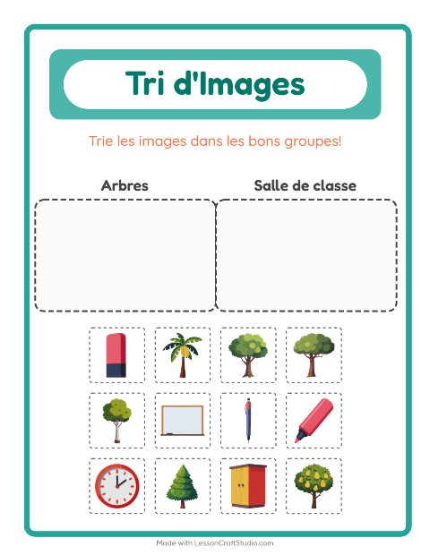 Aperçu de la fiche Trier Les Images pour École maternelle (grande section, 5-7 ans)
