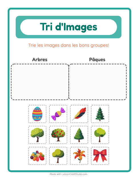 Aperçu de la fiche Trier Les Images pour École maternelle (grande section, 5-7 ans)