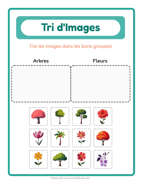 Aperçu de la fiche Trier Les Images pour École maternelle (grande section, 5-7 ans)
