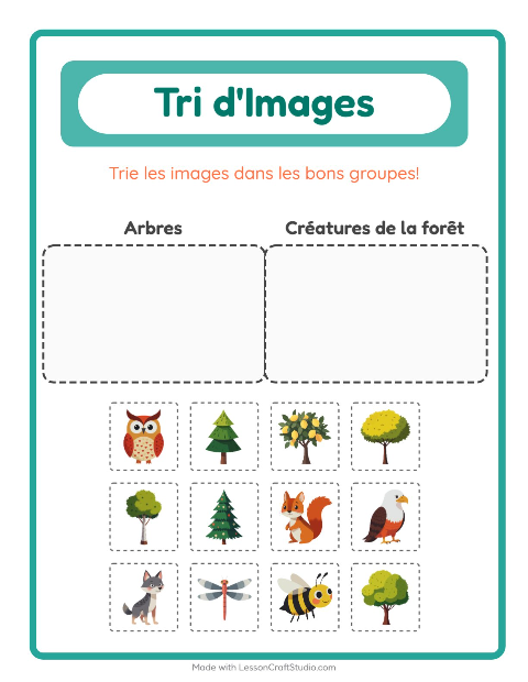 Aperçu de la fiche Trier Les Images pour École maternelle (grande section, 5-7 ans)