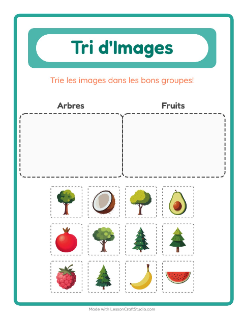 Aperçu de la fiche Trier Les Images pour École maternelle (grande section, 5-7 ans)