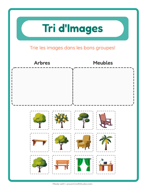 Aperçu de la fiche Trier Les Images pour École maternelle (grande section, 5-7 ans)