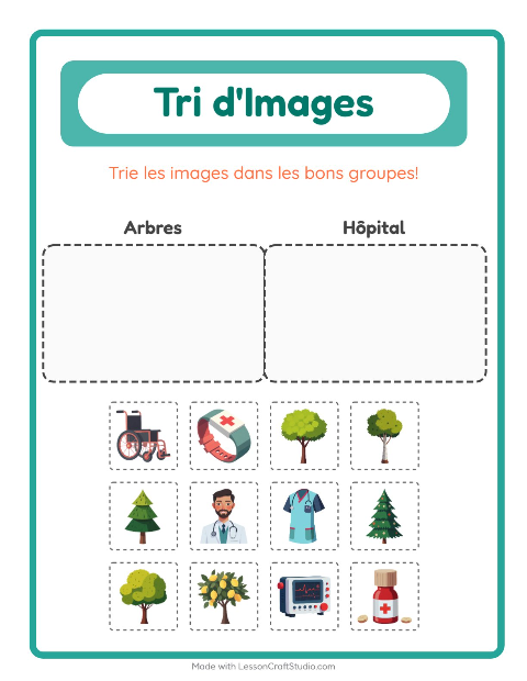 Aperçu de la fiche Trier Les Images pour École maternelle (grande section, 5-7 ans)