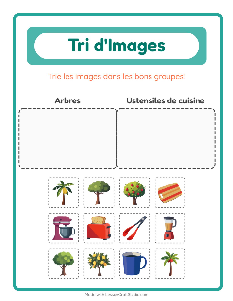 Aperçu de la fiche Trier Les Images pour École maternelle (grande section, 5-7 ans)