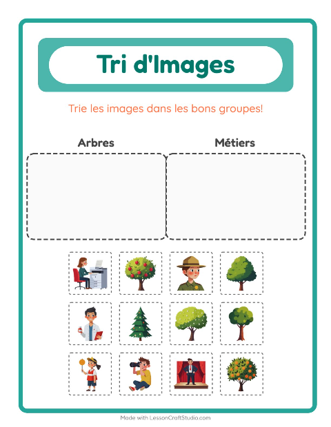 Aperçu de la fiche Trier Les Images pour École maternelle (grande section, 5-7 ans)