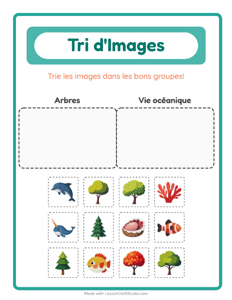 Aperçu de la fiche Trier Les Images pour École maternelle (grande section, 5-7 ans)