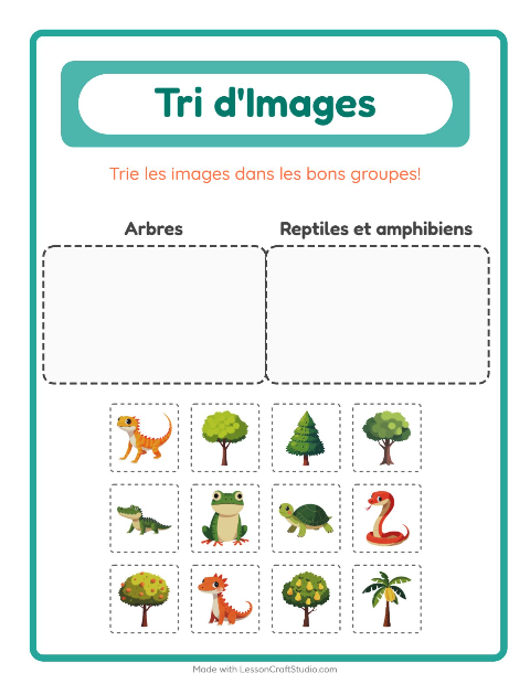 Aperçu de la fiche Trier Les Images pour École maternelle (grande section, 5-7 ans)