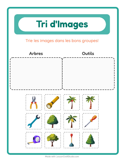 Aperçu de la fiche Trier Les Images pour École maternelle (grande section, 5-7 ans)