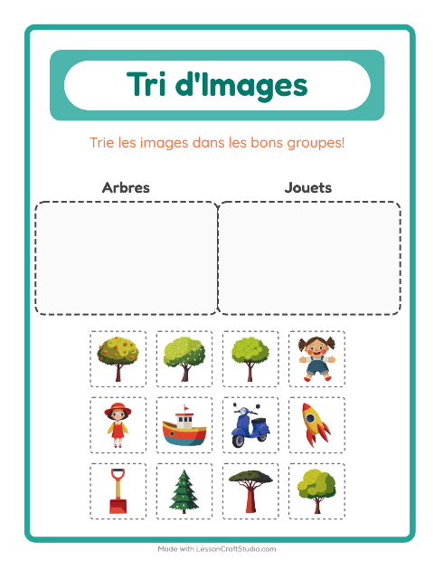Aperçu de la fiche Trier Les Images pour École maternelle (grande section, 5-7 ans)