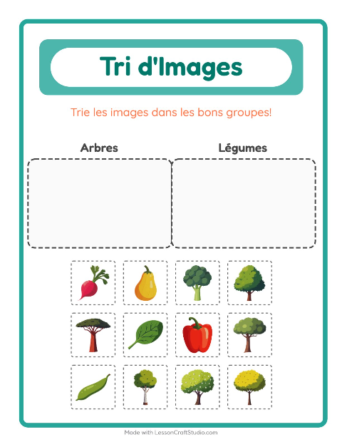 Aperçu de la fiche Trier Les Images pour École maternelle (grande section, 5-7 ans)