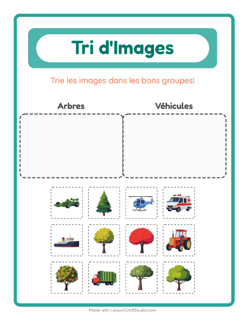 Aperçu de la fiche Trier Les Images pour École maternelle (grande section, 5-7 ans)