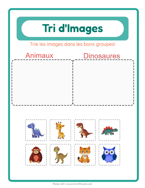 Aperçu de la fiche Trier Les Images pour École maternelle (grande section, 5-7 ans)