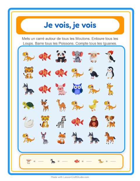 Trouve la lettre – Animaux